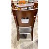 Image 2 : DARK WOOD PADDED SQUARE BACK COMMERCIAL RESTAURANT SIDE CHAIR