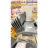Image 2 : STACK OF 6 BLACK PLASTIC COMMERCIAL METAL FRAMED STACKING BAR HEIGHT CHAIRS