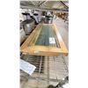 Image 2 : 4 NATURAL WOOD 38"W X 15 1/2"D COMMERCIAL GLASS INLAID DISPLAY SHELVES