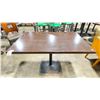 Image 2 : DARK WOOD 48"W X 30"D X 30"H BLACK METAL BASE RECTANGULAR COMMERCIAL RESTAURANT TABLE
