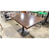 Image 3 : DARK WOOD 48"W X 30"D X 30"H BLACK METAL BASE RECTANGULAR COMMERCIAL RESTAURANT TABLE