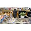 Image 3 : 2 SHELVES OF ASSORTED DECOR ITEMS, BOOKS, CANDLES, CRYSTALS, FAUX PLANTS & PICTURE FRAMES
