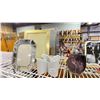 Image 7 : 2 SHELVES OF ASSORTED DECOR ITEMS, BOOKS, CANDLES, CRYSTALS, FAUX PLANTS & PICTURE FRAMES