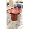 Image 1 : CHERRY WOOD FINISH 8'W X 42"D OVAL COMMERCIAL OFFICE BOARDROOM TABLE