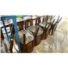 Image 2 : 8 DARK WOOD PADDED SQUARE BACK COMMERCIAL RESTAURANT SIDE CHAIRS