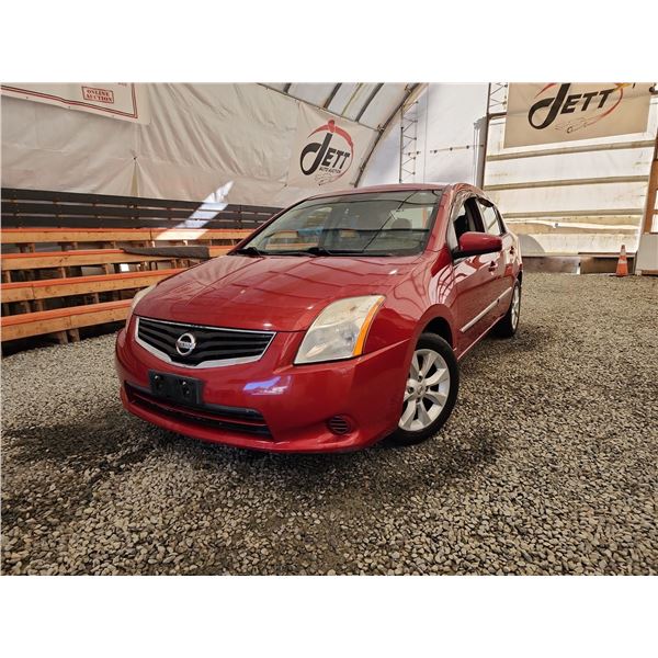 2010 NISSAN SENTRA, RED, 152933 KMS, FRONT WHEEL DRIVE. - B665371