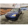 Image 3 : 2002 HONDA CIVIC, BLUE, 227874 KMS, FRONT WHEEL DRIVE. - B929825
