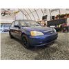 Image 8 : 2002 HONDA CIVIC, BLUE, 227874 KMS, FRONT WHEEL DRIVE. - B929825