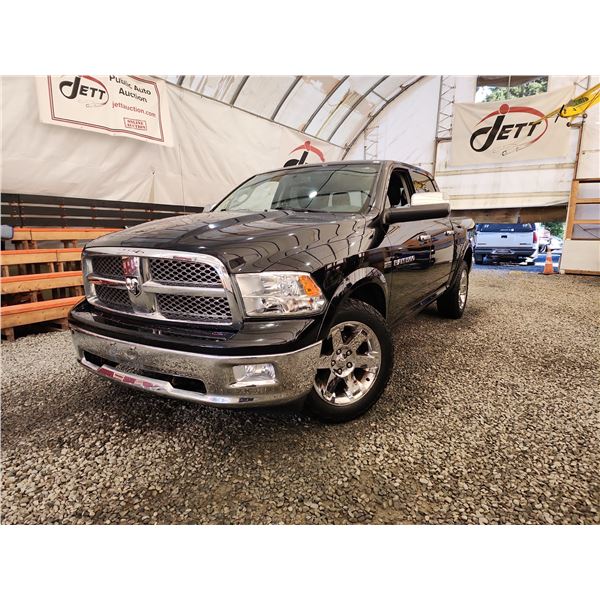 2012 DODGE RAM 1500 LARAMIE, BLACK, 225500 KMS, 4X4. - D211117