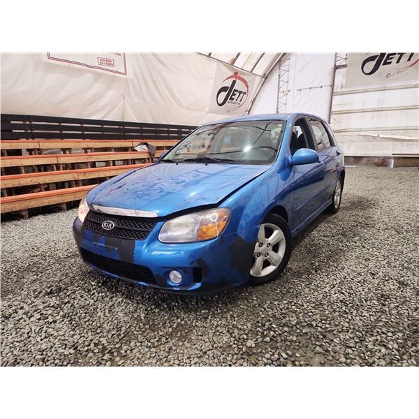 2007 KIA SPECTRA, BLUE, 242475 KMS, FRONT WHEEL DRIVE. - P006365