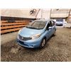Image 3 : 2014 NISSAN VERSA NOTE, BLUE, 117524 KMS, FRONT WHEEL DRIVE. - D377743