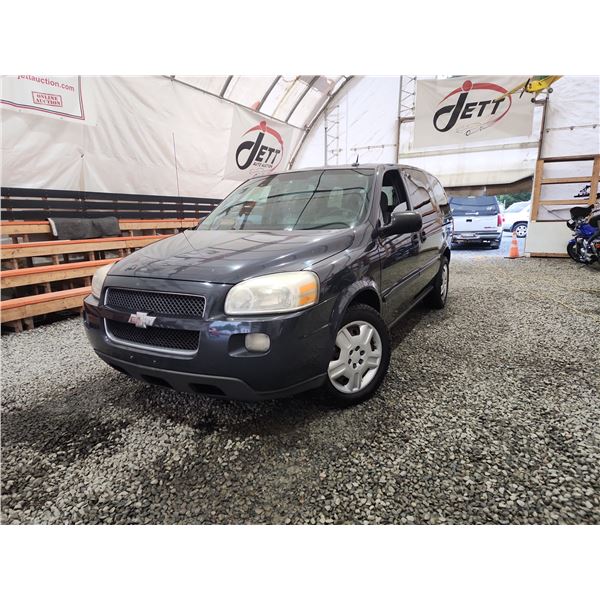 2009 CHEVROLET UPLANDER, GREY, 197599 KMS, FRONT WHEEL DRIVE. - D108014
