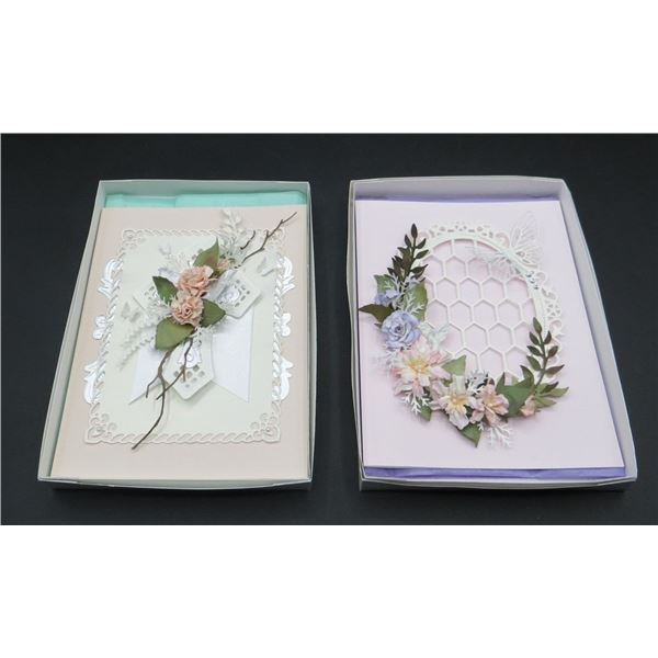 Lot of 2 Handmade Greeting Cards Blank Inside