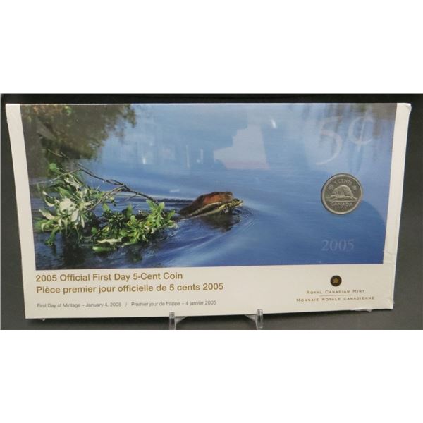 RCM 2005 Canada Official First Day 5 Cent Coin Factory Sealed