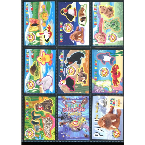 Lot Of 9 Various Beanie Babies Collector Sticker Cards