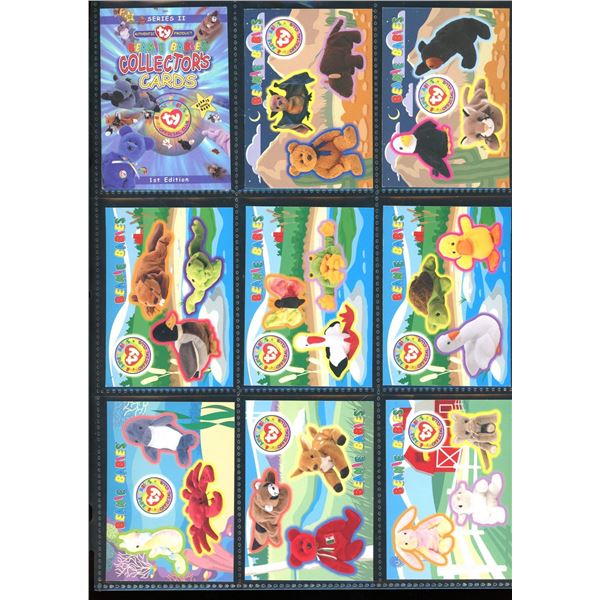Lot Of 9 Various Beanie Babies Collector Sticker Cards & Booklet