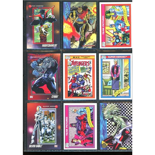 Lot Of 9 Various Marvel Collector Cards