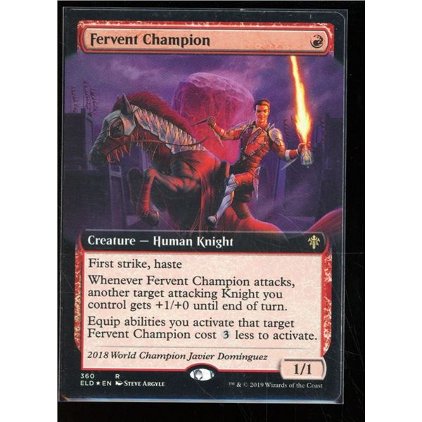 Magic the Gathering Fervent Champion FOIL Extended Art Throne of Eldraine
