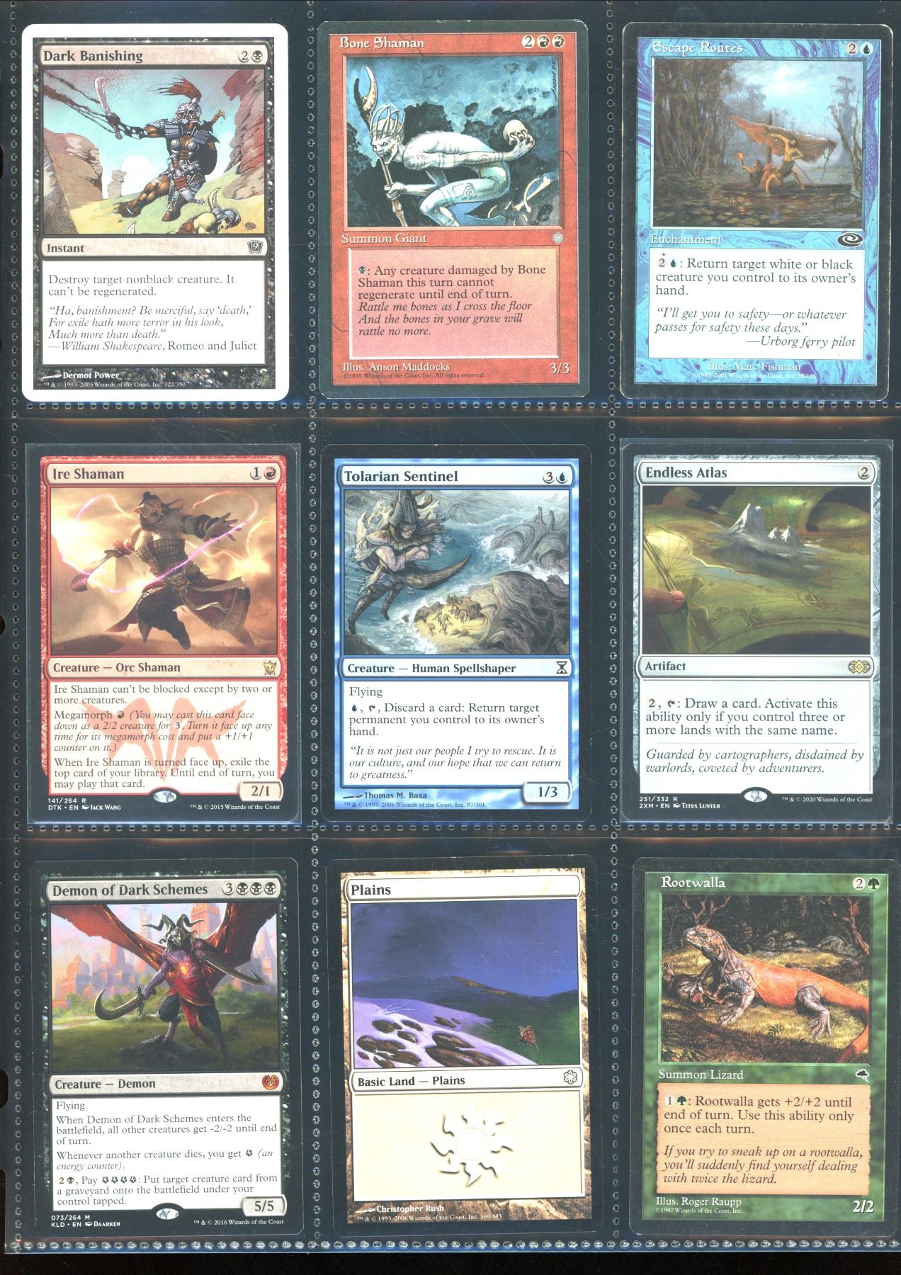 Lot Of 9 Various Magic The Gathering Cards Various Sets & Colors