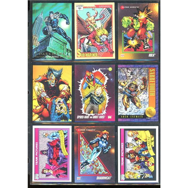 Lot Of 9 Various Marvel Collector Cards