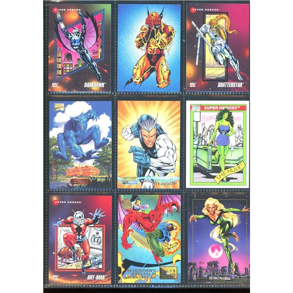 Lot Of 9 Various Marvel Collector Cards