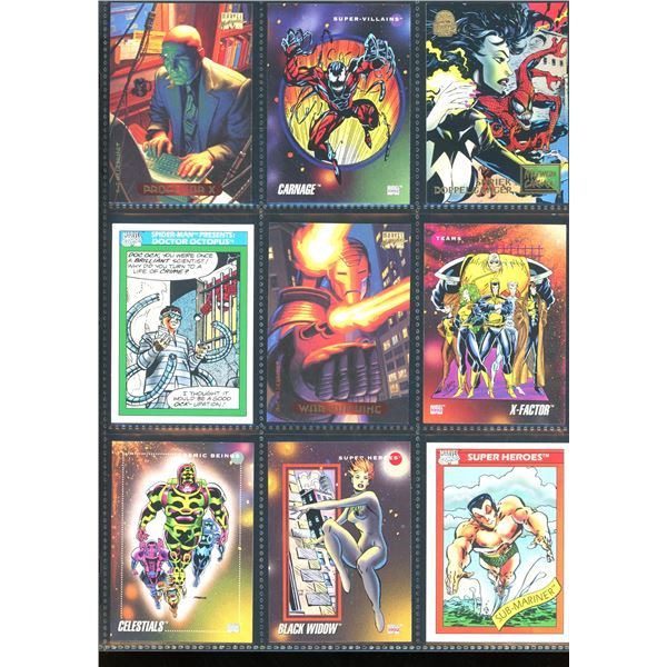 Lot Of 9 Various Marvel Collector Cards