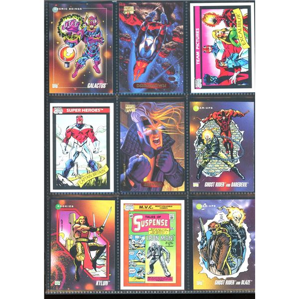 Lot Of 9 Various Marvel Collector Cards