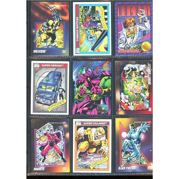 Lot Of 9 Various Marvel Collector Cards
