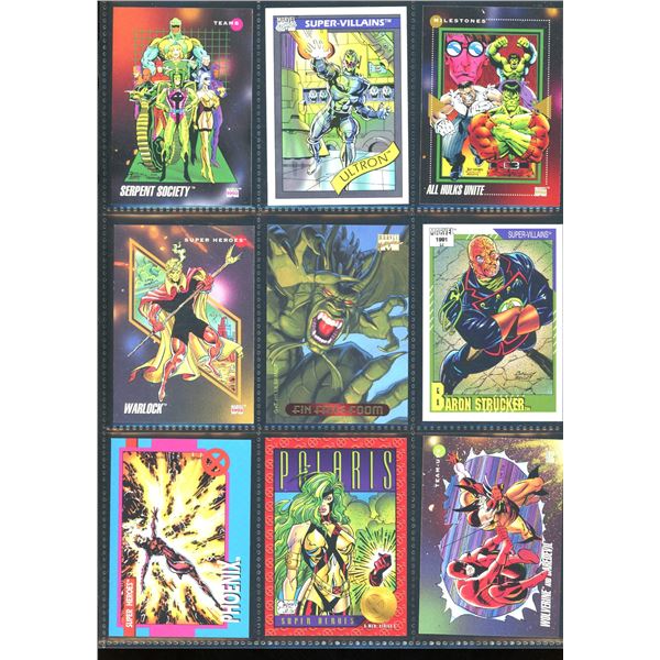 Lot Of 9 Various Marvel Collector Cards