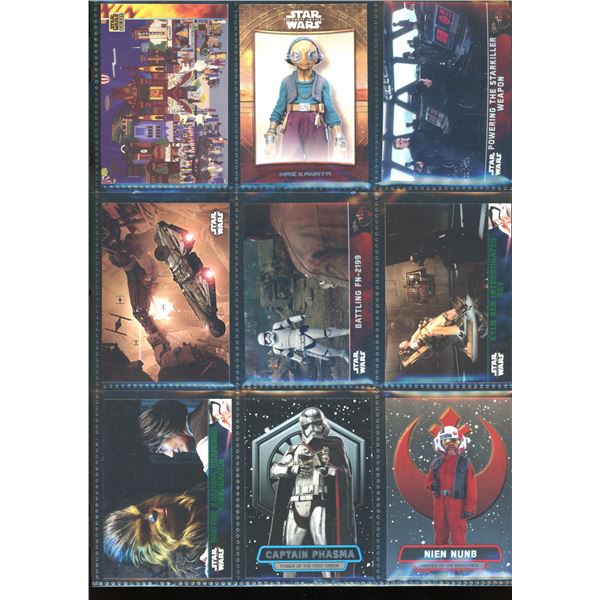 Lot of 9 Various Star Wars Collector Cards Including Inserts & Chrome Cards