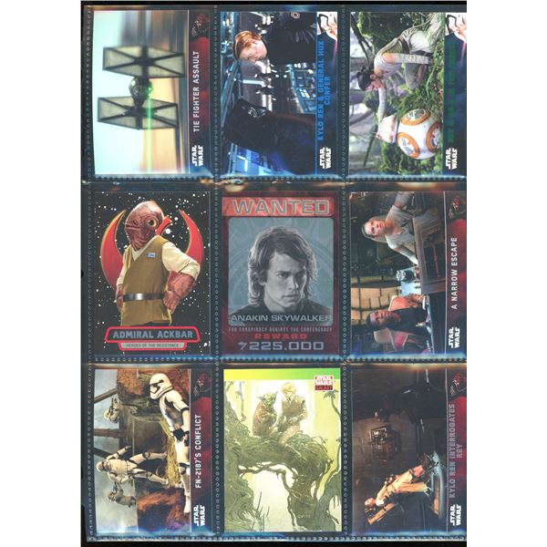 Lot of 9 Various Star Wars Collector Cards Including Inserts & Chrome Cards