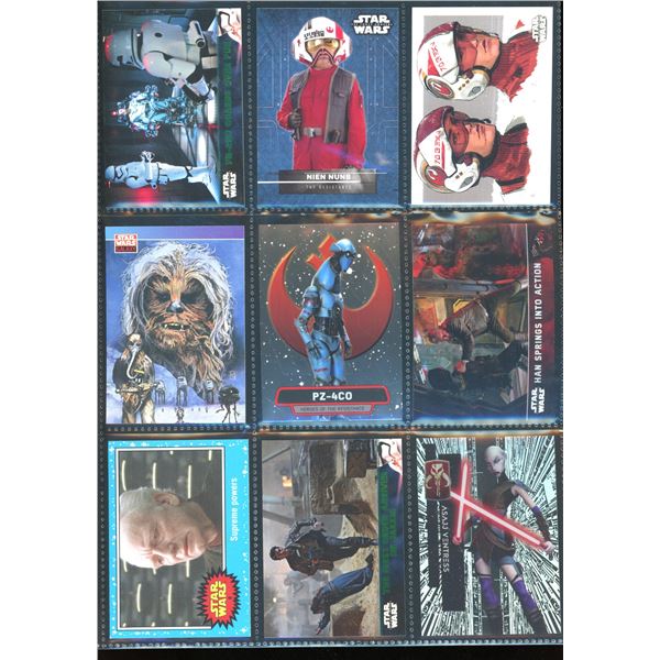 Lot of 9 Various Star Wars Collector Cards Including Inserts & Chrome Cards