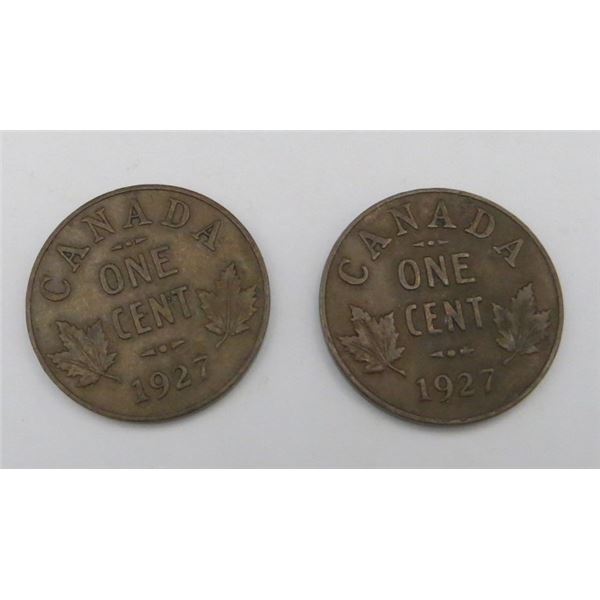 2x Canadian Pennies 1927