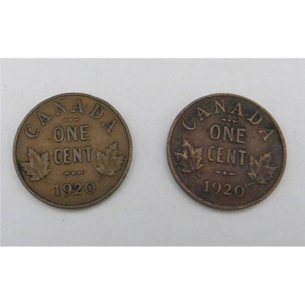 2x Canadian Pennies 1920