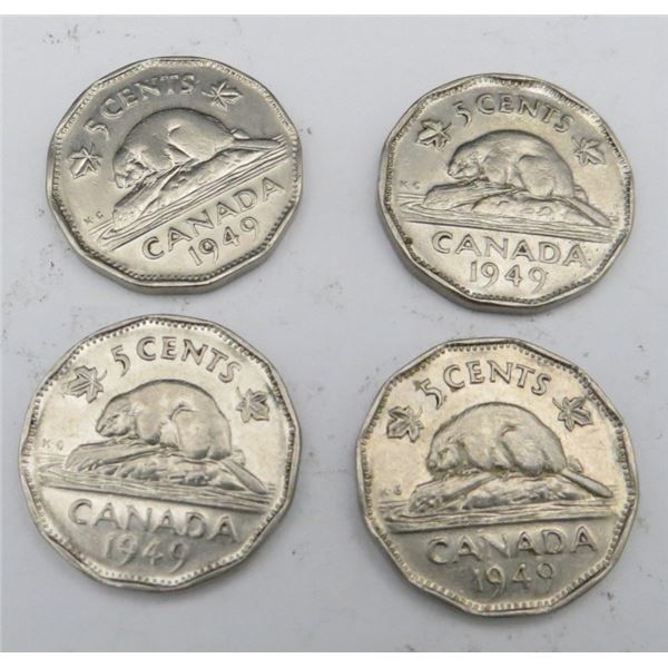 4x Canadian Pennies 1949