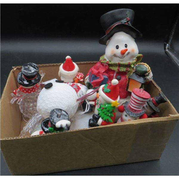 Donated Christmas Lot Ornaments, Glass Figures, Light Up Figures