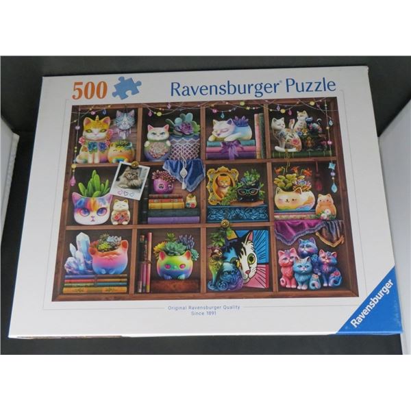 New Ravensburger 500 Piece Cats and Succulents Puzzle