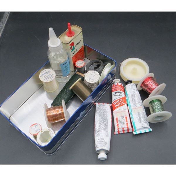 Collection Of Model Supplies Putty, Wire & Solvents
