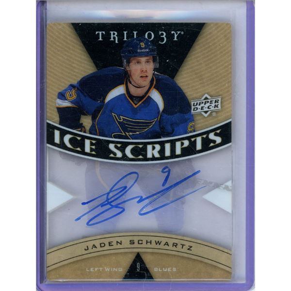 2013-14 Upper Deck Trilogy Ice Scripts #ISSW Jaden Schwartz BV $40