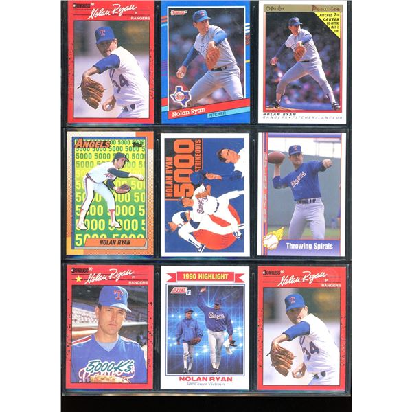 Lot of 9 Nolan Ryan Baseball Collector Cards