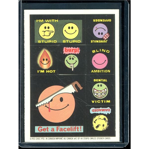 1989 O-Pee-Chee Stupid Smiles #2 Get a Facelift!
