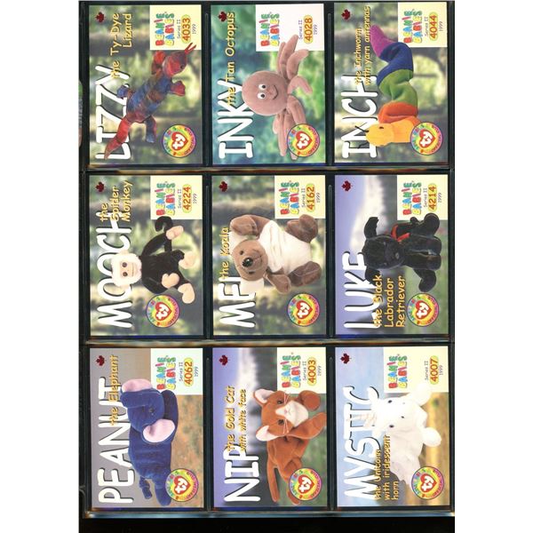 Lot of 9 Embossed Beanie Baby Collector Cards