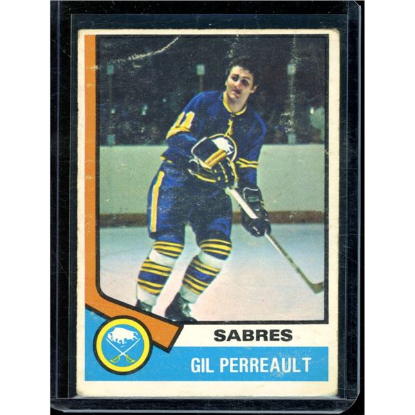 1974-75 O-Pee-Chee #25 Gilbert Perreault Signed Card BV $70