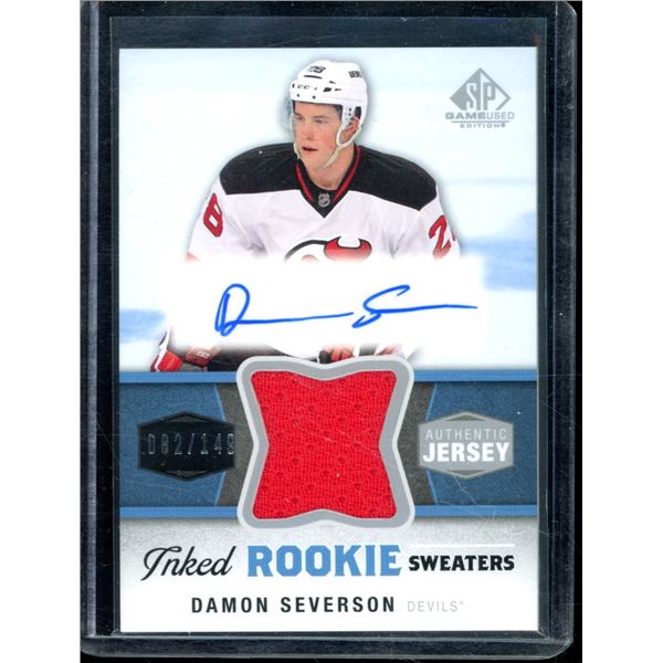 2014-15 SP Game Used Inked Rookie Sweaters #IRSDS Damon Severson 82/149 BV $35