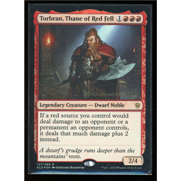 Magic the Gathering Torbran, Thane of Red Fell FOIL Date Stamped Throne of Eldraine