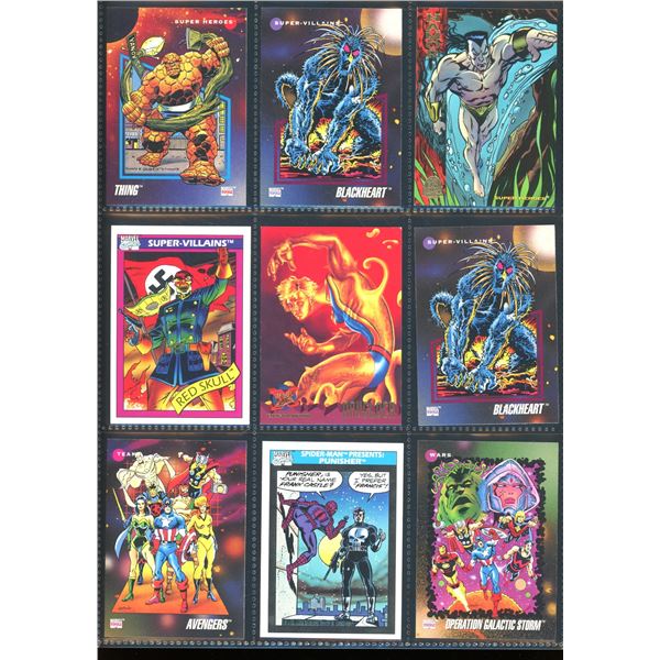 Lot Of 9 Various Marvel Collector Cards