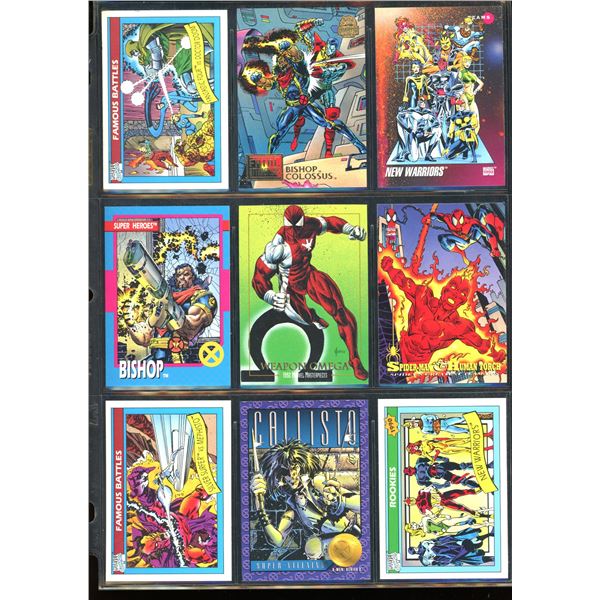 Lot Of 9 Various Marvel Collector Cards