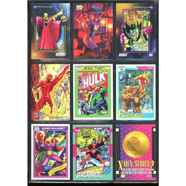 Lot Of 9 Various Marvel Collector Cards