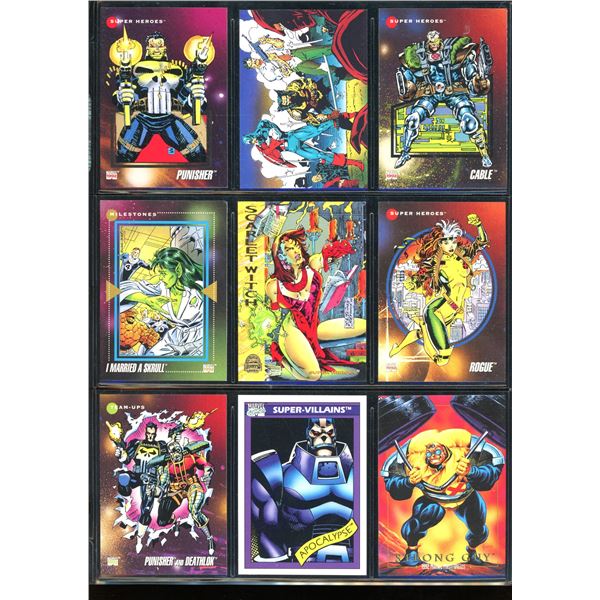 Lot Of 9 Various Marvel Collector Cards