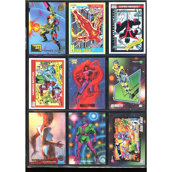 Lot Of 9 Various Marvel Collector Cards